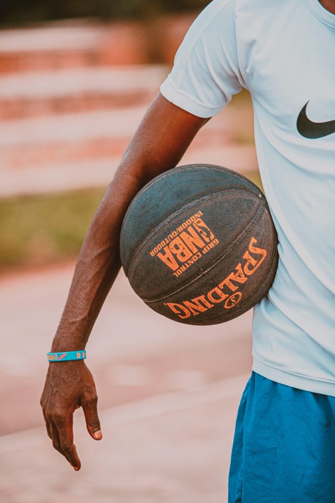 man preparing for a basketball game. Game on.